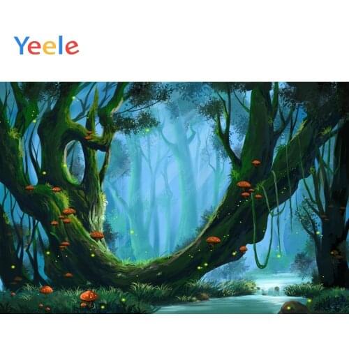 Fairy Dreamy Forest Mushroom Highlights Baby Birthday Portrait Photographic Backgrounds Night Photo Backdrops For Photo Studio