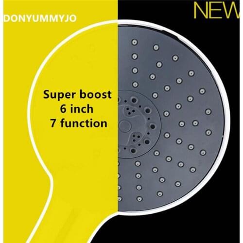 DONYUMMYJO 1pc High Quality 7 Fuctions Chrome Shower Head Spray Anti-limescale Universal Home Bathroom ducha Newest Hot Sale