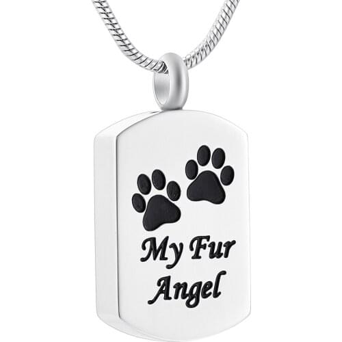 IJD9118 My Best Friend Dog Cat Paw Carving Cremation Stainless Steel for Ashes Necklace Pendant Memorial Souvenir Jewelry
