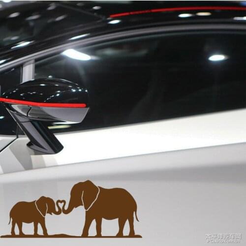 EmpireYing 3 Sizes 8 Colors Elephant Mom & Baby Nose Rolled Together Family Home Heart Car Sticker Laptop Styling Vinyl Decals