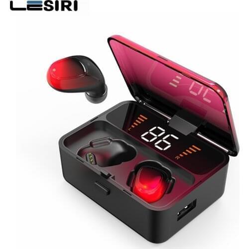 ES01 TWS V5.0 Bluetooth headset, 9D stereo touch wireless headset waterproof sports headset, hands free, power LED