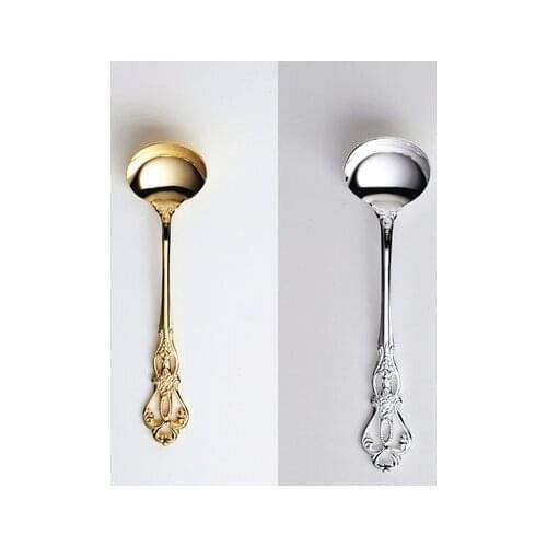 Engraving gold/silver plated sugar/coffee/tea/dessert spoon/scoop romantic&classical&luxurious from Japan