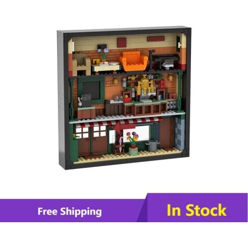 MOC Friends TV Sitcom Monica Apartment Cafe Building Block Photo Frame Model Blocks DIY Figures Bricks for Girl Toy for Gift