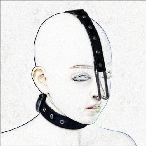 Leather Bondage Belt Neck Collar Metal Nose Hook Fetish Women Slave BDSM Restraints Adult Games Erotic Sex Toys For Couples