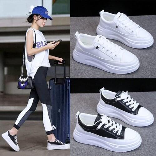 White Women Shoes Chunky Sneakers For Women Lace-Up White Vulcanize Shoes Casual Fashion Dad Shoes Platform Sneakers Basket