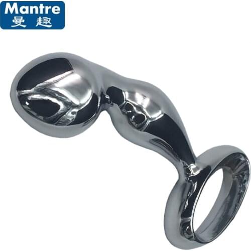 Mantre Anal Plug Metal Pull Ring Prostate Massage Butt Plugs G-Spot Stimulate Wand Sex Toys