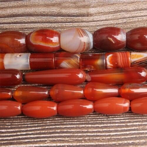 Lan Li fashion natural Jewelry red sardonyx stones loose beads DIY woman bracelet necklace ear stud and accessories