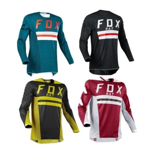 BAT Fox 2021 NEW Black Jersey FXR Motocross Cycling Off Road Dirt Bike Riding ATV MTB DH Mens Racing Long Sleeve Shirt