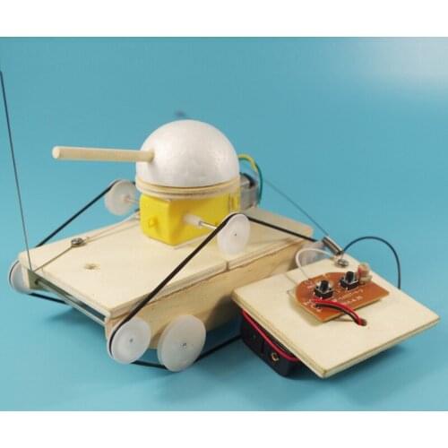 Science and technology small children diy handmade bag invention remote control tank popular science model experimental toy