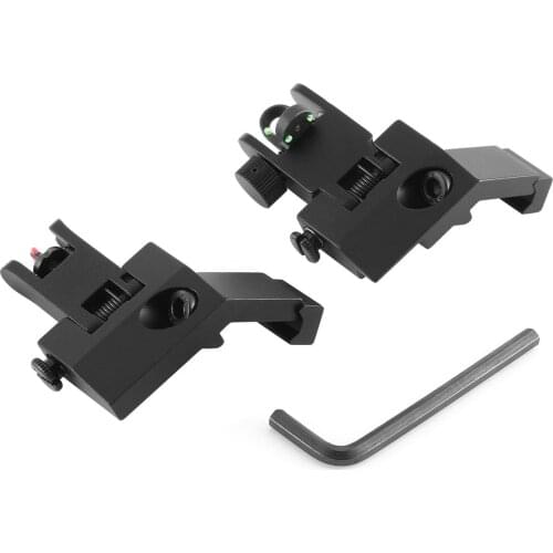 Low Profile 45 Degree Flip Front And Rear Sights Anti-rust And Anodized Surface Optical Fiber Sights