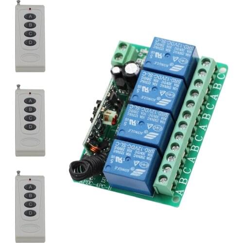 New High Power DC12V 4CH RF Wireless Remote Control System Transmitter +Receiver For Water Pump Motor Controller