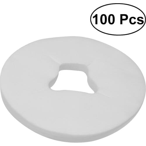 100PCS Disposable Non Woven Fabric Face Pad Spa Pillow Cover Breathing Space Sheet Cover For Massage Table Facial Care Tools