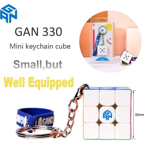 Original GAN330 Keychain cube gans 3x3 Mini 30mm Pocket Stickerless speed cube GAN 330 Puzzle Profissional Cube Educational Toy