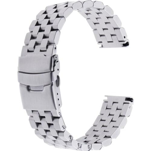 20/22/24mm Stainless Steel Solid Link Watch Band Strap Straight Bracelet