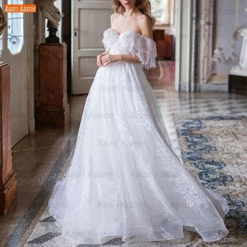 Sexy White Lace Wedding Gowns 2021 Boho Vestido De Noiva A Line Corset Gala Bohemian Свадебное Платье Custom Made Bridal Dresses