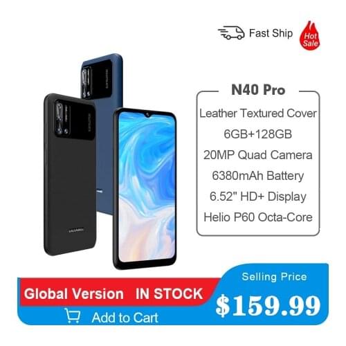 Global Version DOOGEE N40 Pro 6.5" 20MP Quad Camera 6GB 128GB Helio P60 Octa Core Cellphone Android 11 6380mAh 4G LTE Smartphone