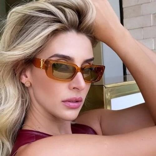 Rectangle Cat Eye Sunglasses Women High Quality Luxury Brand Sun Glasses Famale Men Retro Small Square zonnebril dames Face-lift