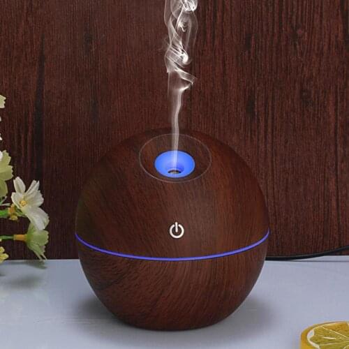 USB Car Home Air Purifier Air Humidifier Essential oil Aromatherapy Cool Mist Maker Wooden LED Ultrasonic Aroma Diffuser 2020