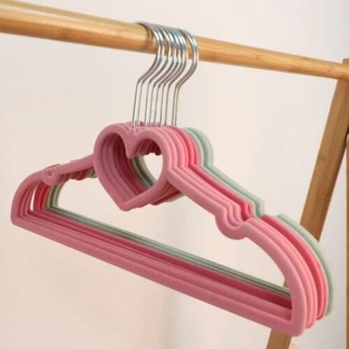 Cute Hangers Velvet Hangers Clothing Rack 42CM 10/20PCS Heart Design Clothes Drying Rack Coat Hanger Hangers for Clothes