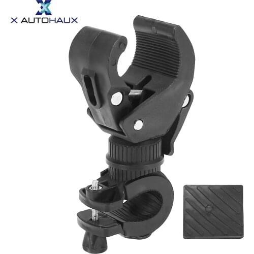 X Autohaux 360 Degree Rotatable Bike Bicycle MTB Flashlight Mount Holder Clip Clamp LED Headlight Fit 1.8-4cm Diameter Black