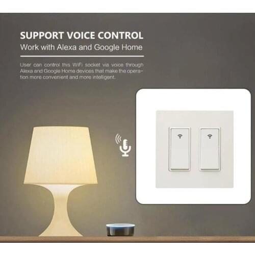 Ype 1/2/3 Gang AC 100-240V Smart WIFI LED Light Switch Wall Panel Mobile APP Remote Control For Alexa US