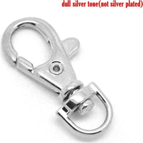 DoreenBeads silver color Lobster Swivel Clasps For Key Ring 3.8x1.8cm(1-1/2"x3/4"), 20PCs (B18055)