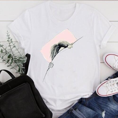 Women Clothes Cartoon Ladies 90s Funny Cute Watercolor Summer Print Fashion Tshirt Female Short Sleeve Tee Top Graphic T-shirt