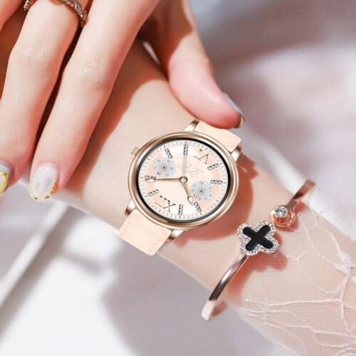 SENBONO MK20 Smart Watch Women Round Full Touch Clock Heart Rate Blood Pressure Fitness Tracker Smartwatch for Android IOS