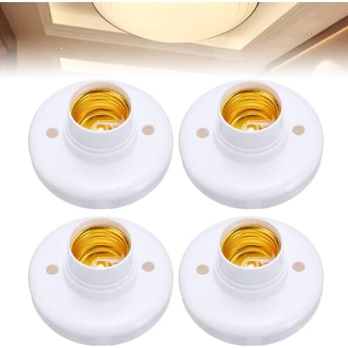 1/4pc E27 Light Bulb Socket Holder Crew Cap Socket Round Fixing Base Light Bulb Home Decors Supplies