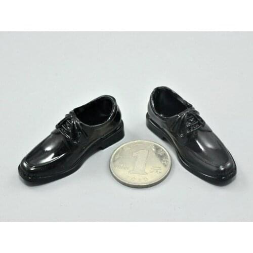 1/6 Black Dress Shoes For 12 Inch Enterbay Hot Toys TTL DID Action Figures
