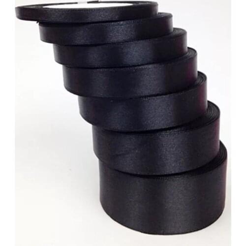 1pc (25 Yards/roll) 6mm-80mm Black Single Face Satin Ribbon wedding Party DIY Decoration Gift Wrapping Christmas Ribbons