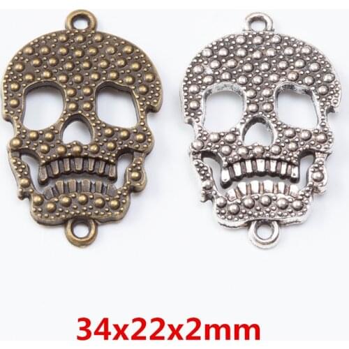 10 pcs Skull connector Pendant fit charm Fashion Bracelet necklace DIY Jewelry accessories 7149
