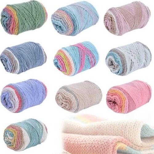 100g/Ball Rainbow Cotton Yarn Segment Dyeing 5 Strands Of Milk Cotton Yarn DIY Hand Knitted Sofa Cushion Scarf Pillow Yarn