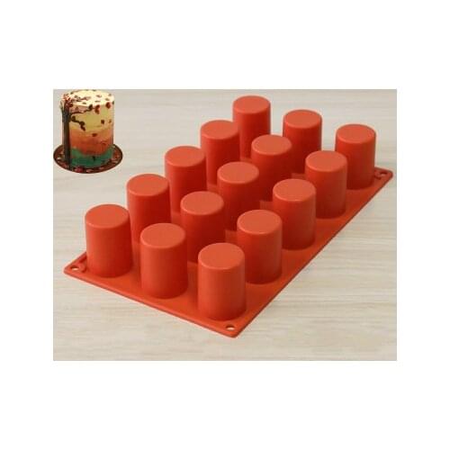 15-hole Cylindrical Shape Mold Fondant Cake Silicone Mold Handmade Soap Mold Baking Tools Chocolate Mold Bread Toast Mold