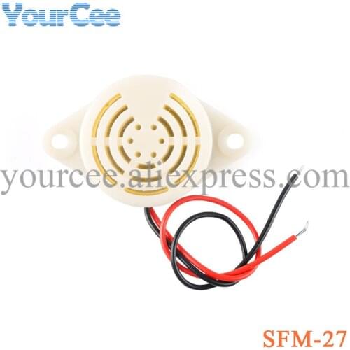 SFM-27 High Decibel Electronic Buzzer Alarm Speaker DC 3-24V Intermittent Sound Beep DIY White for Arduino