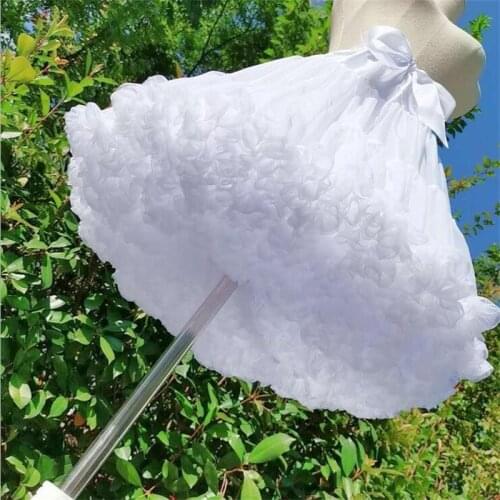 2021 Short Petticoat Boneless Soft Mesh Skirt Support White Puffy Tiered Ruffle Elastic Petticoats Ready to Wear