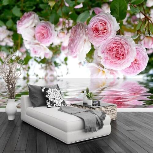 3D Wallpaper Modern Stereo Pink Rose Flowers Murals Living Room Bedroom Wedding House Background Wall Decor Papel De Parede 3 D