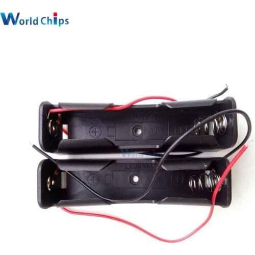 5pcs High Quality Black Plastic 18650 Battery Case Holder Storage Box with Wire Leads for 18650 Batteries 3.7V Wholesale