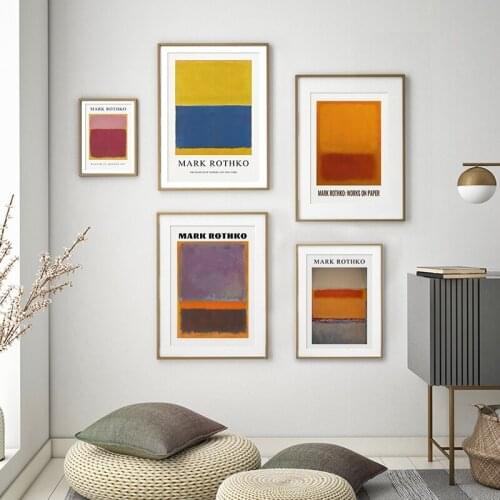 Famous MARK ROTHKO Abstract Rectangle Canvas Painting Wall Art Pictures Posters and Prints For Living Room Bedroom Home Decor
