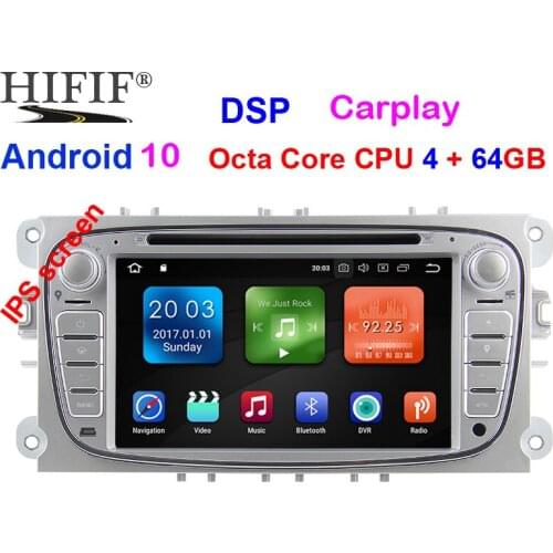 Car Multimedia player Android 10.0 GPS Autoradio 2 Din For FORD/Focus/Mondeo/S-MAX/C-MAX/Galaxy RAM 4GB 64GB Radio DSP