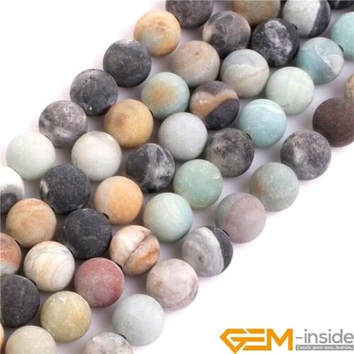 8mm 14mm Frost Mixed Amazonite Beads 2.5mm Big Large Hole Beads Natural Stone Beads For Jewelry Making Strand 15" Wholesale