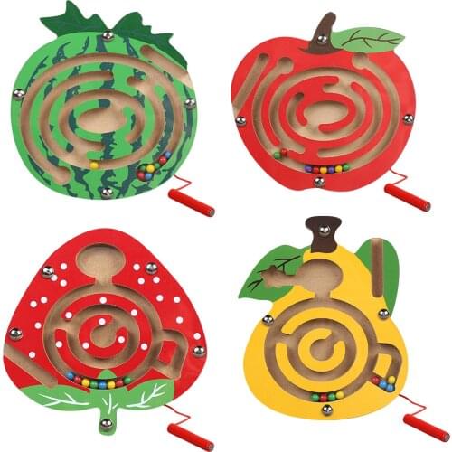 Baby Wooden Toy Kids Puzzle GameToy Kids Mobile Children Magnetic Maze Balance Board Wood Game Maze Puzzle Labyrinth Baby Toys