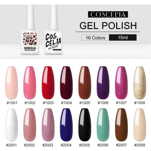 Gel Nail Polish COSCELIA 15ML Soak Off Gel Varnish Base Top Coat Matte Top For Manicure Nail Art Varnish Hybrid Long lasting Gel