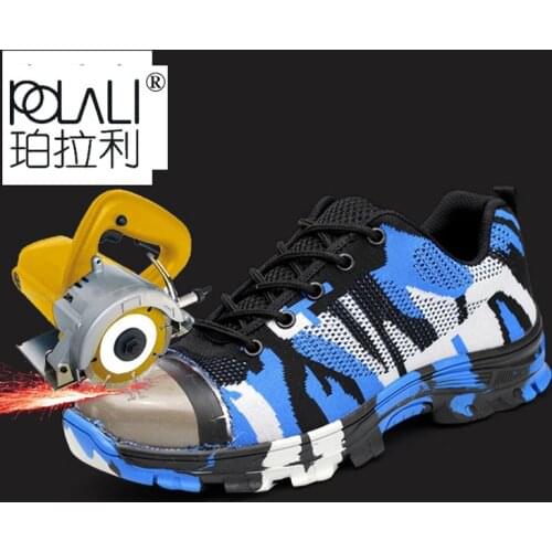 Camouflage Safety Shoes for Man military boots Steel Toe Shoes Work Boots Breathable Work Puncture Proof Construction Boots