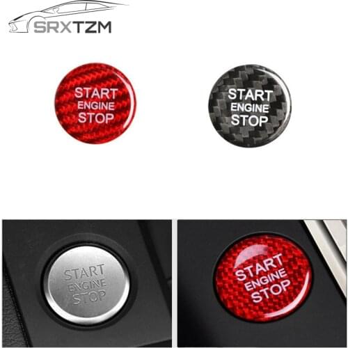 Car Engine START Button Cover STOP Key Switch Decoration Carbon Fiber Sticker For Audi A3 A4 A5 A6 c5 c6 Q5 Q7 S3 S6 S7