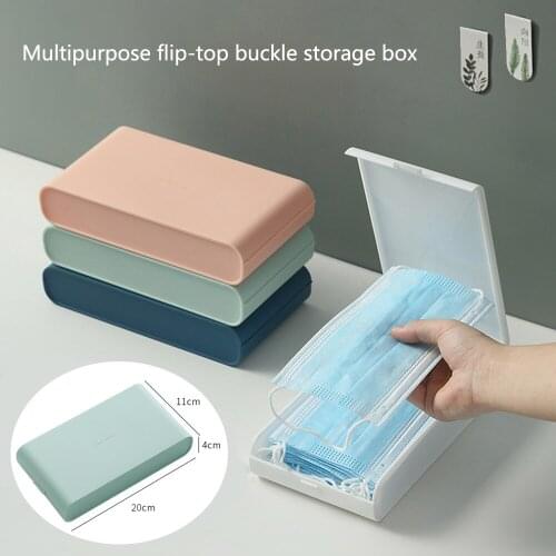 Multipurpose Flip-top Buckle Storage Box Portable Disposable Mask Storage Box Dustproof Seal Storage Box Sundries Organizing Box