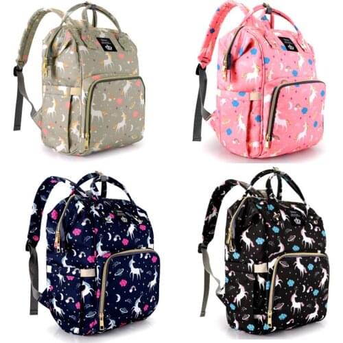 Quenya Diaper Bag Backpack Multi-Function Waterproof Mummy Dad Travel Diaper Backpack Large Fashion Baby Unicorn Diaper Bags