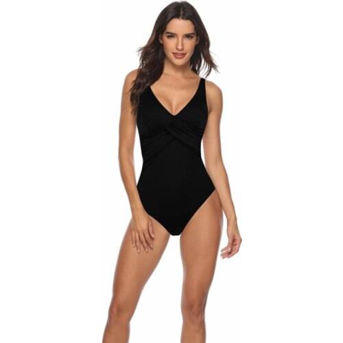 Women High Leg Spaghetti Strap Monokini Leopard One Piece Swimsuit Plunge V Neck Padding Bathing Suit Twist Waist Solid Swimwear