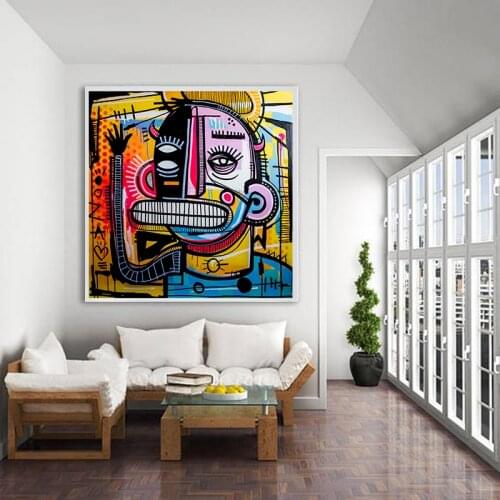 MUTU Graffiti Street Art Joachim Abstract Colorful Painting Canvas Print Wall Art Picture Home Decorative Living Room No Framed
