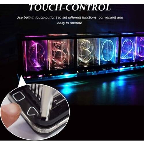 RGB pseudo glow tube clock diy kit ips tube clock retro digital ornaments living room creative desktop electronic